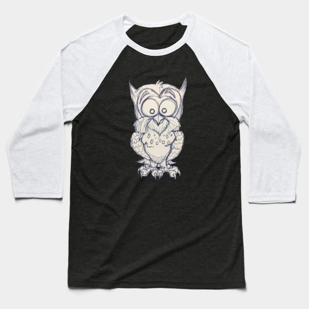 Owl Baseball T-Shirt by Wickedcartoons